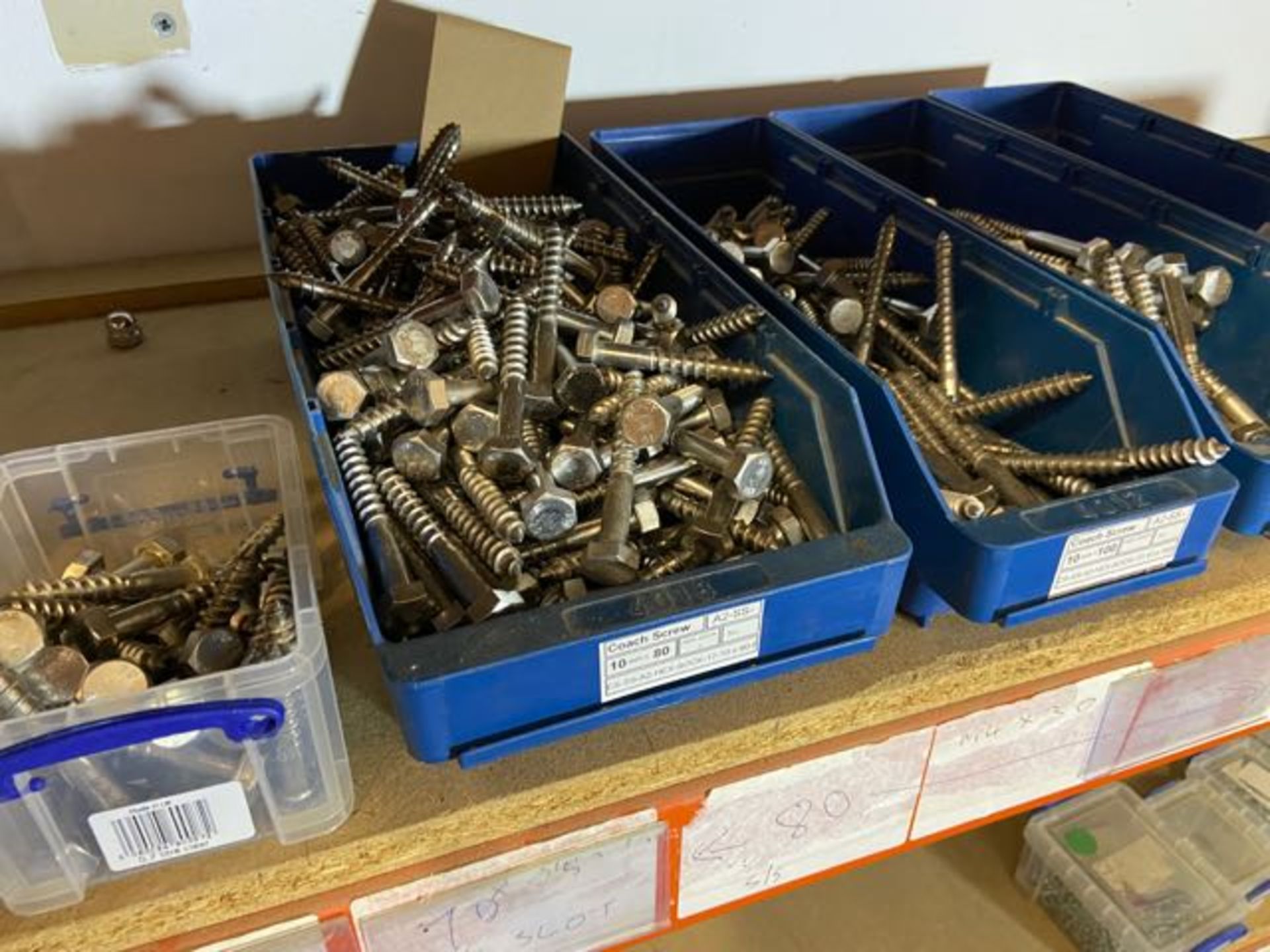 Large quantity of stainless steel fixings, from M3 to M24 including screws, coach bolts, coach - Image 10 of 18