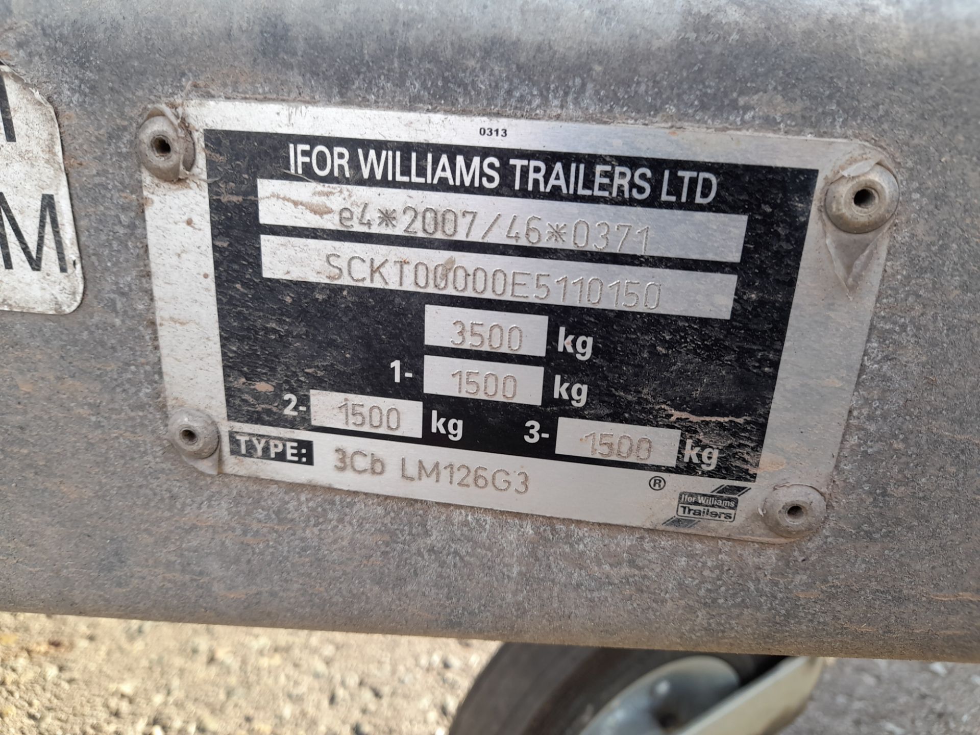 Ifor Williams e4*2007/46*0371 SCKT00000E5110150 Type 3Cb LM126G3 Tri axle trailer (Approx. 12ft x - Image 6 of 25