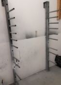 Pair of adjustable stock drying racks, for paint shop