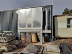 Anstey 4 bag dust extraction unit, with galvanised steel hood, and ducting. *Delayed collection,