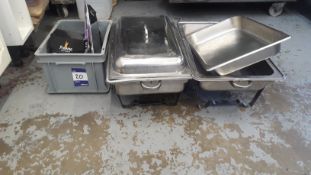 2 x chafing dishes with small quantity of chafing fuel