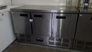 Apollo A3DC Stainless Steel Three Door Counter Refrigerator Serial Number A3DC942160