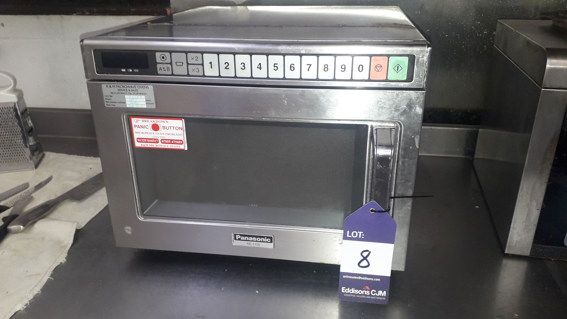 Panasonic NE1456 Stainless Steel 1400w Commercial Microwave Serial Number 5C68080046