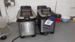 2 x Tefal Easy Pro SERZE F59-M Countertop Compact Fat Fryers