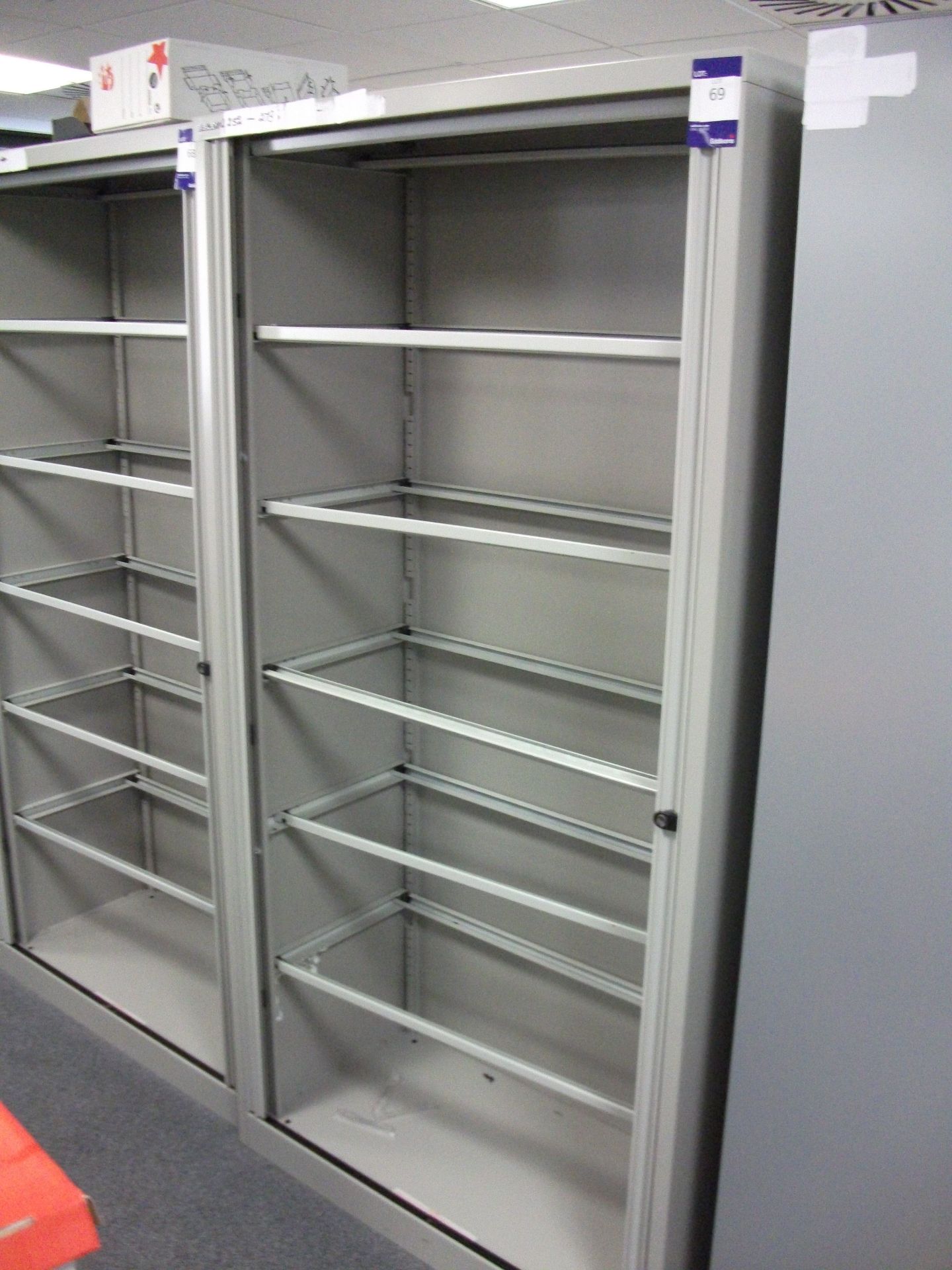 Bisley Tambour Front Cupboard, Side opening tambour cupboard with Roll Out Filing frames, overall - Image 2 of 6