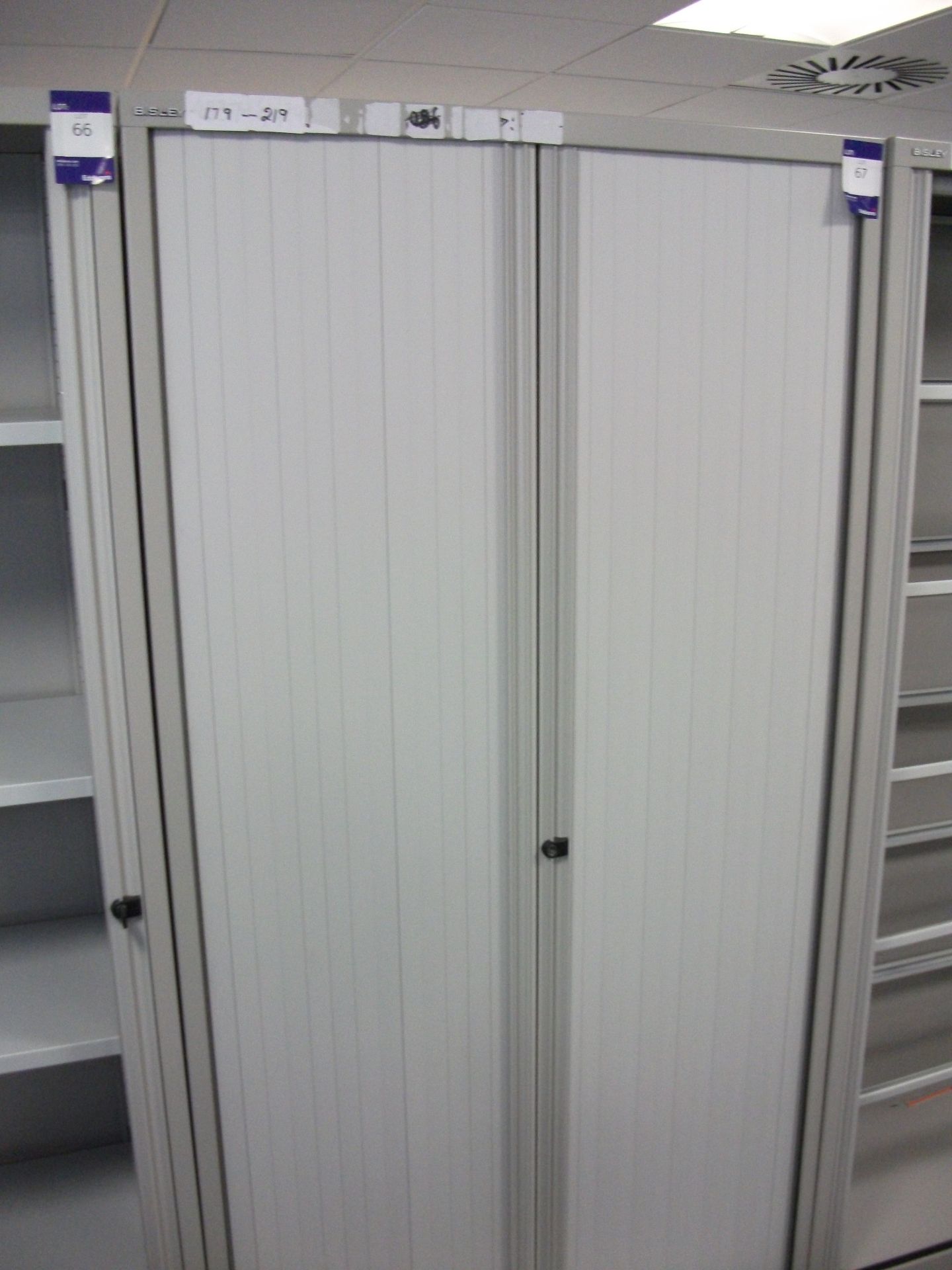 Bisley Tambour Front Cupboard, Side opening tambour cupboard with Roll Out Filing frames, overall - Image 4 of 6