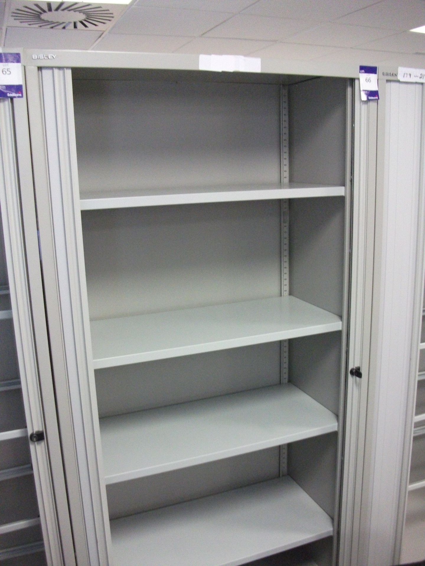 Bisley Tambour Front Cupboard, Side opening tambour cupboard with Roll Out Filing frames, overall