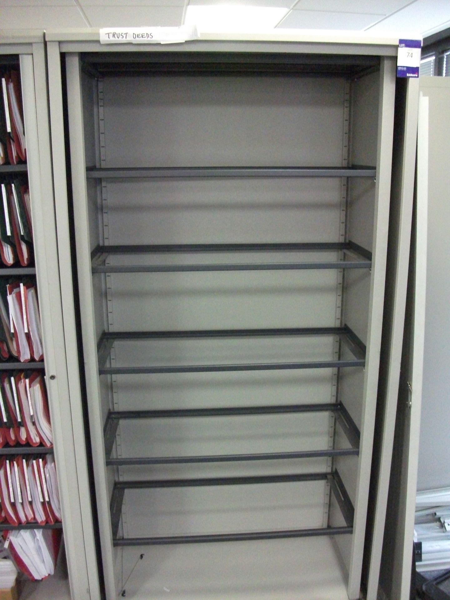 Bisley Tambour Front Cupboard, Side opening tambour cupboard with Roll Out Filing frames, overall - Image 6 of 6