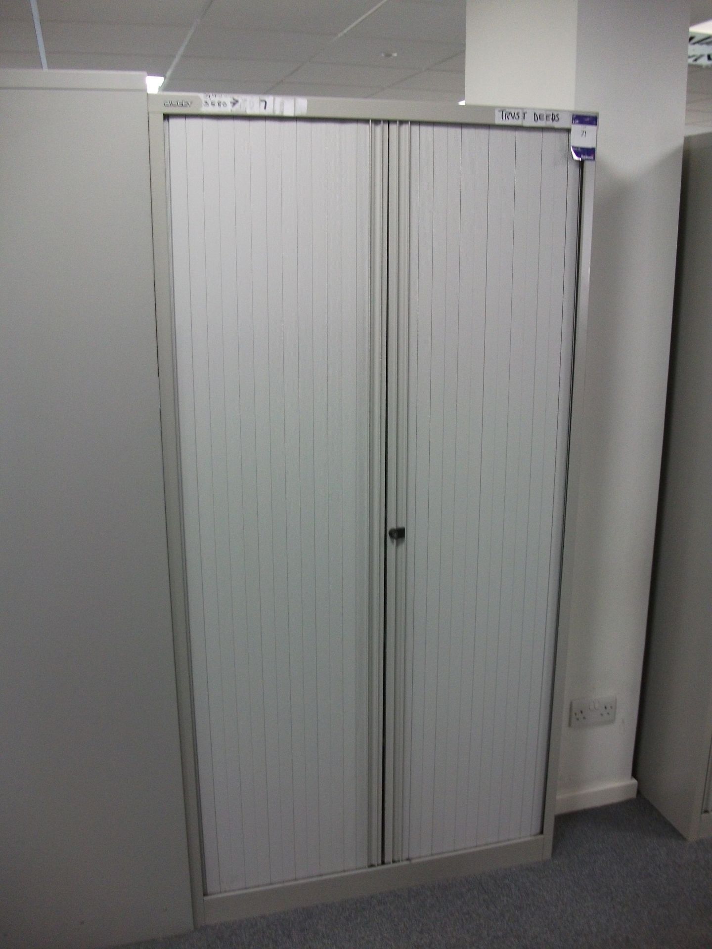 Bisley Tambour Front Cupboard, Side opening tambour cupboard with Roll Out Filing frames, overall - Image 2 of 3