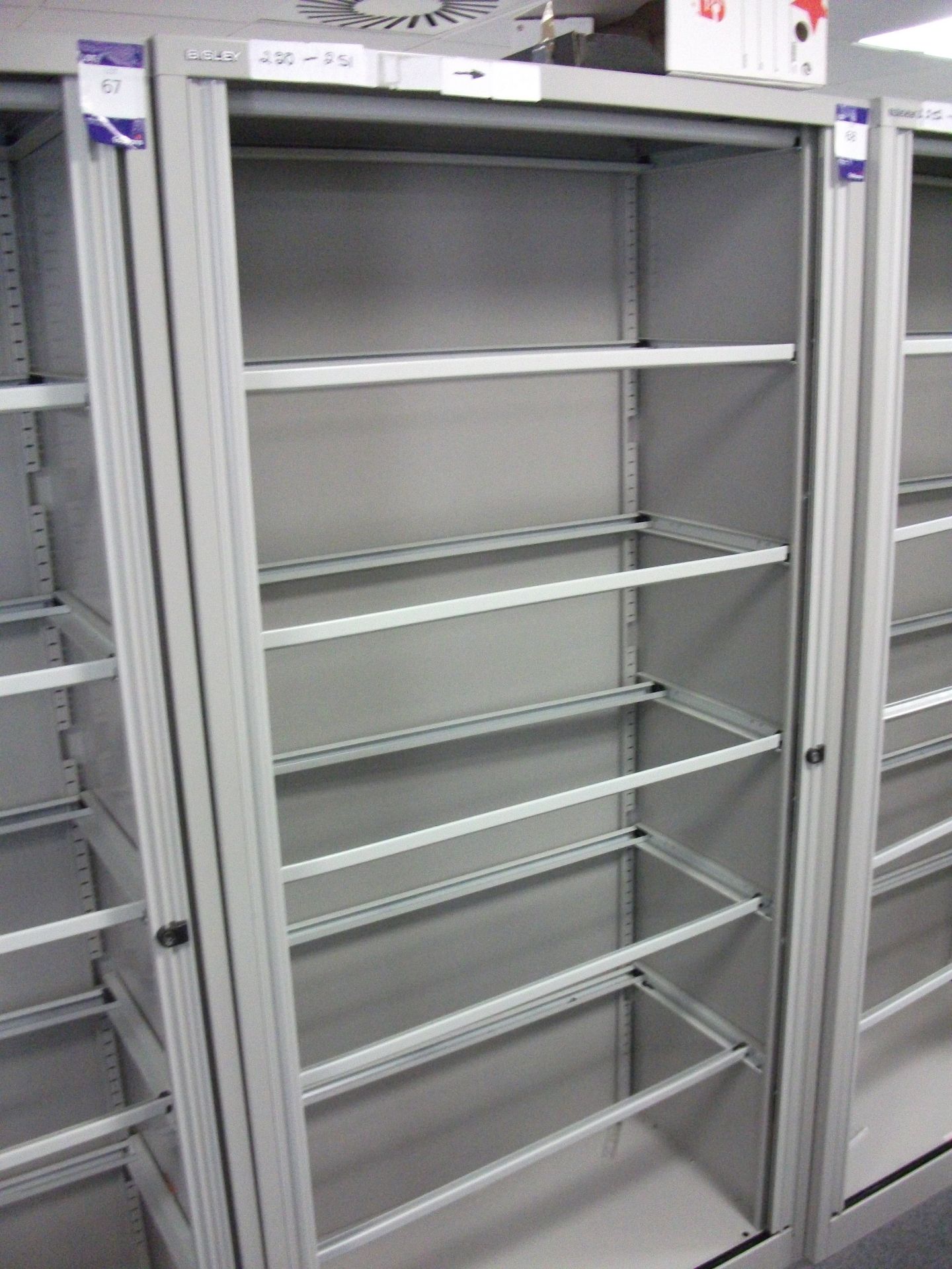 Bisley Tambour Front Cupboard, Side opening tambour cupboard with Roll Out Filing frames, overall - Image 2 of 6