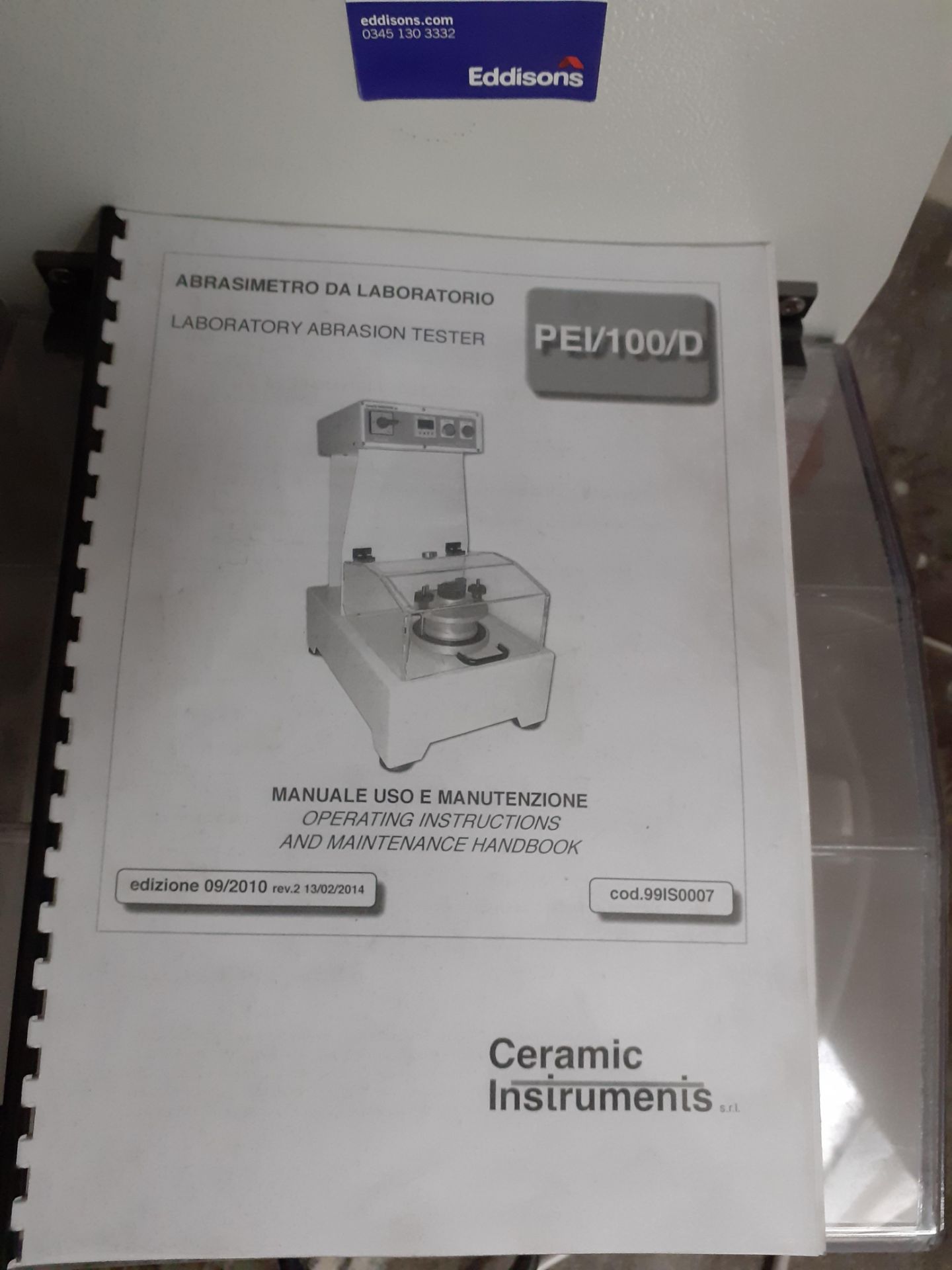 Ceramic Instruments PEI/100/D Laboratory Abrasion Tester, serial number P6 94 (2016) with Ceramic - Image 3 of 6