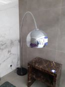 Chrome Cantilever Floor Lamp, Tiled Side Table & Chrome Bar Stool LOCATED ON FIRST FLOOR