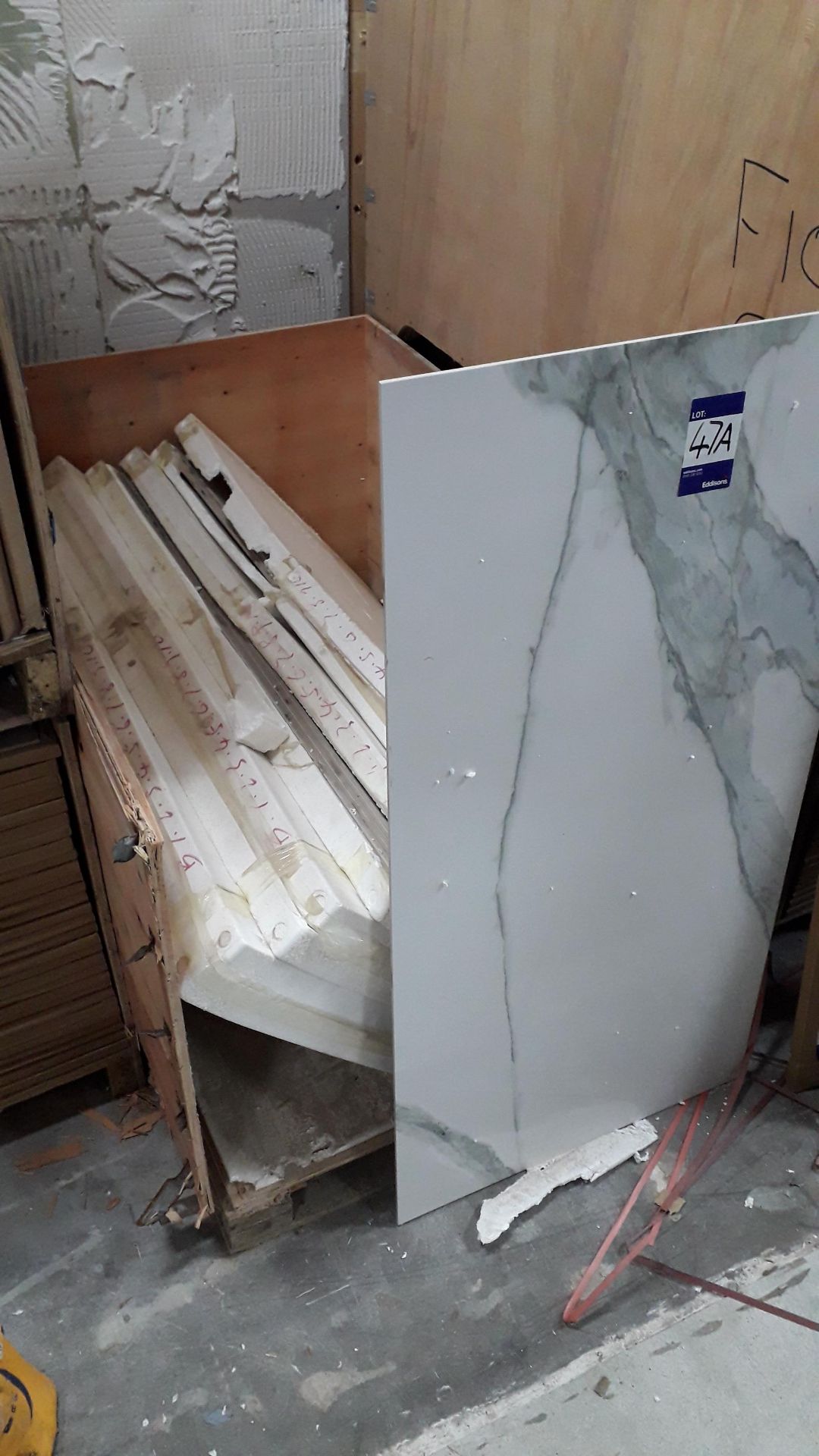 3 boxes of 10 1,200 x 600mm marble effect tiles