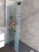 Display Bathroom, including; Art Glass Shower Screen, Flora Shower Tray, Shower Head & Control,