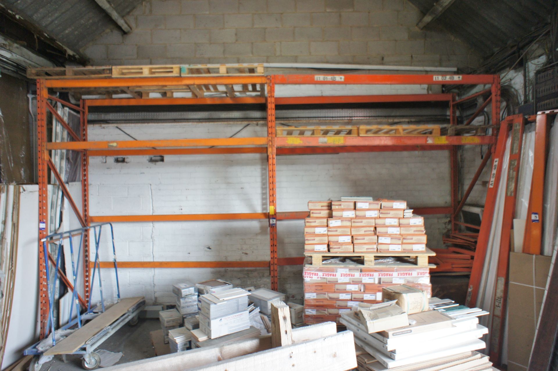 2 Bays of Pallet Racking Comprising of 3 x End Frame 3.3m x 1.1m, 16 x Crossbeams 2.7m (collection