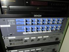 Audio control cabinet contents including 3 Den