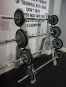Free Weight Rack with 4 Bars and Quantity Technogym Weights