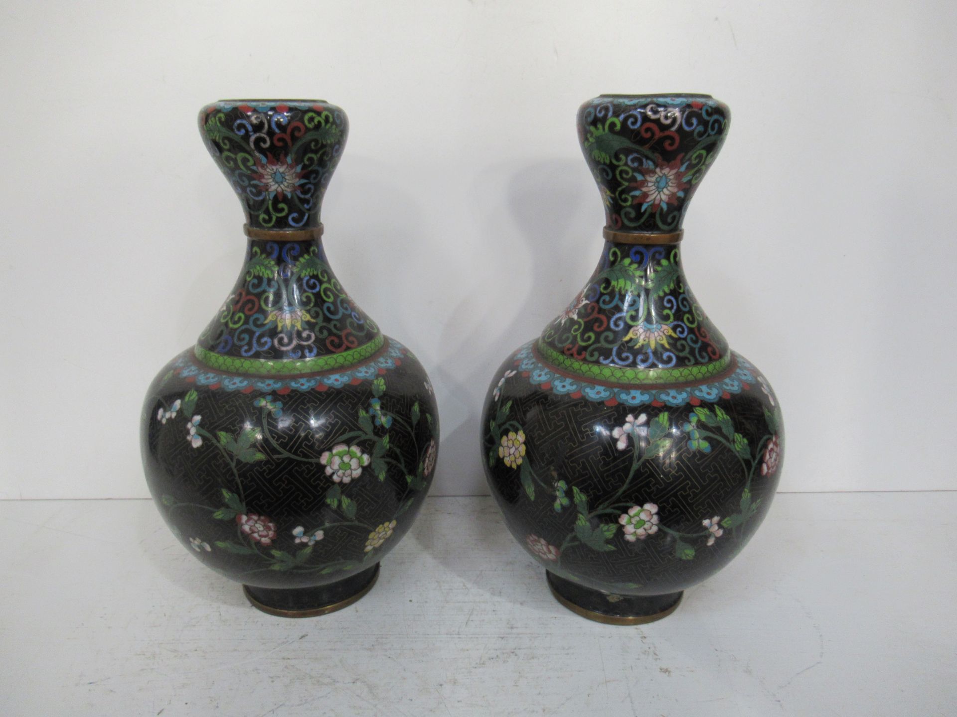 Pair of Cloissone Vases (26cm)