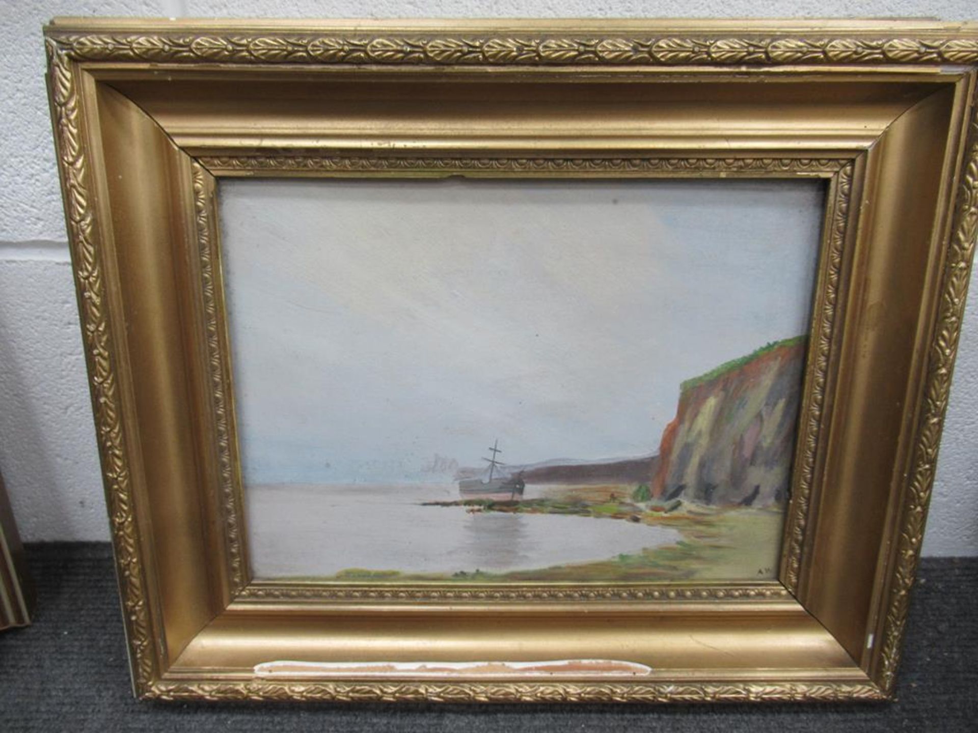 Three Oil on Boards (2x Coastal, 1 x Castle) Signed A.W (largest 22cm x 30cm) - Image 4 of 8