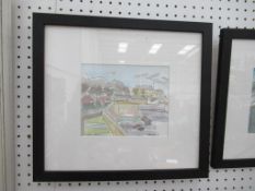 Two Water colours and an Oil work by and signed Dave Watson in Frame (21cm x 13cm)