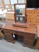 Eight Drawer Twin Pedestal Dressing Table and a Toilet Mirror