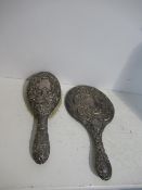 Silver Mirror marked Chester 1907/08 and Brush Marked Birmingham 1916/17