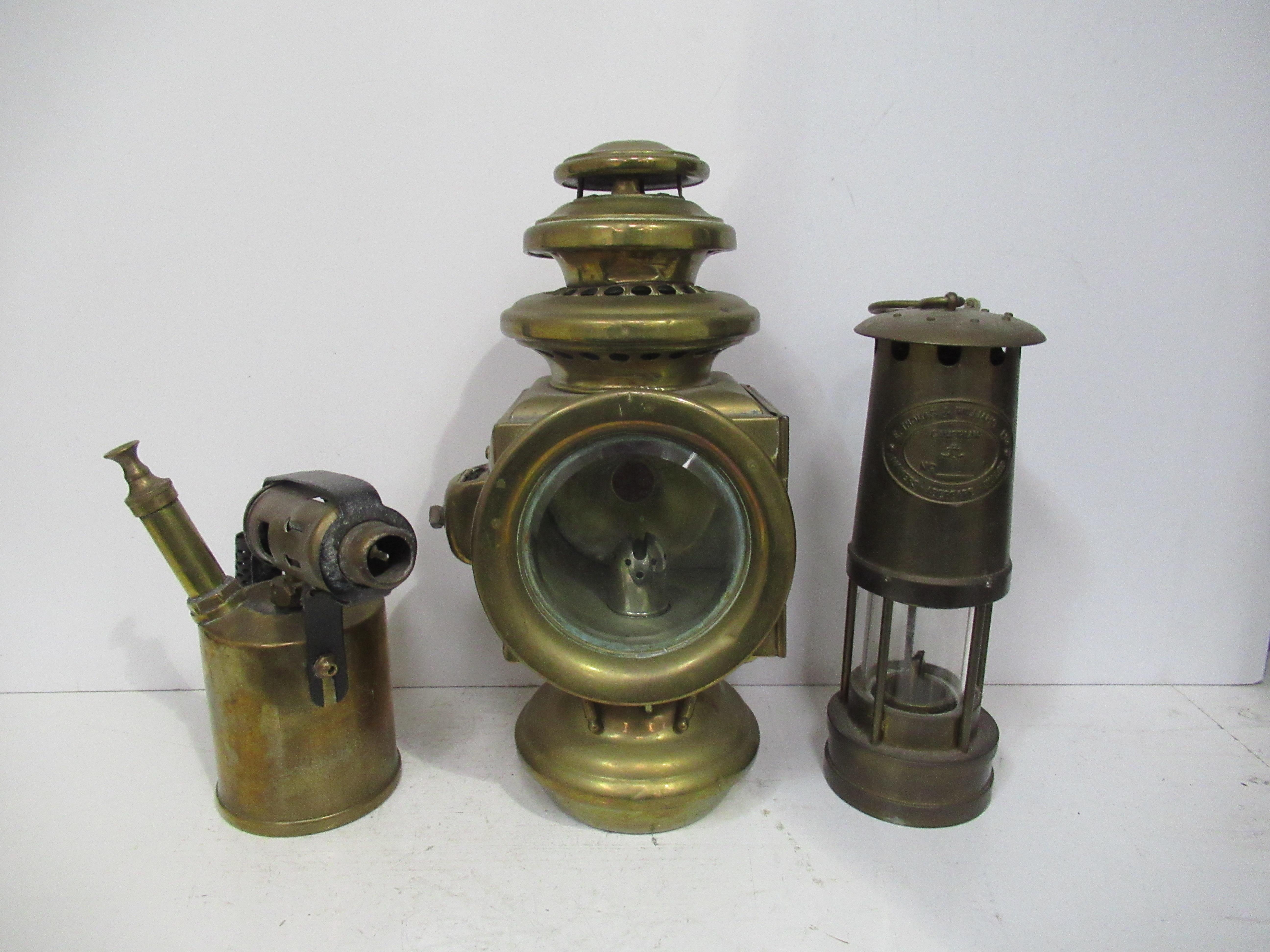 Miners Lamp, Cart Lamp and Paraffin Blow Torch