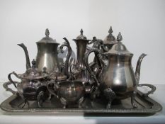 Silver Plated Tableware on a Silver Plated Serving Tray