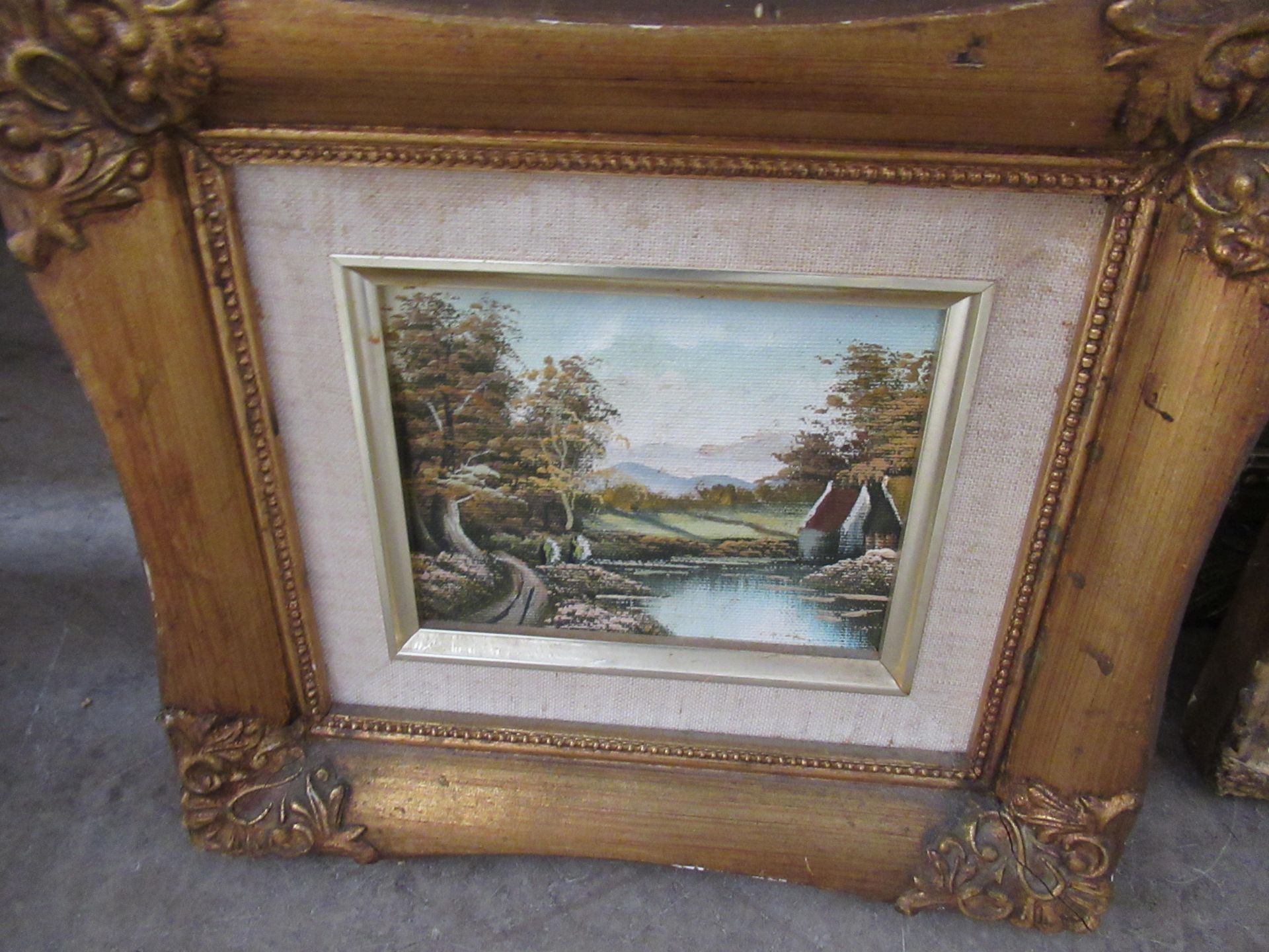 Lithograph, water colour and Photograph all in Gilt Frames (largest 18cm x 22cm) - Image 3 of 4