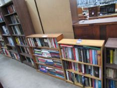 3x Bookcases and cabinates of various themes and subjects including naval, religion, fiction etc als