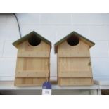 2 x Wooden Bird Houses