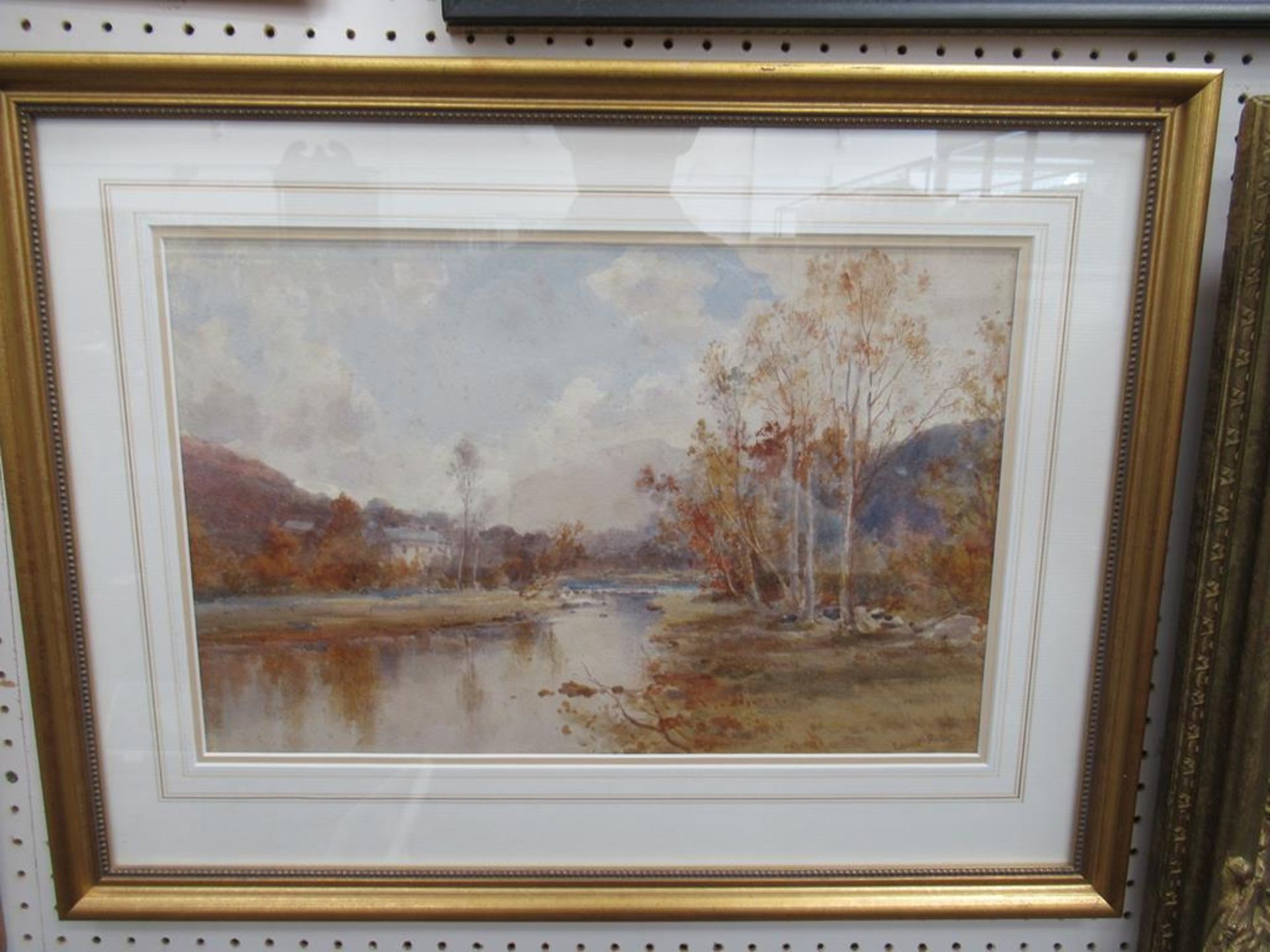 Water Colour of Woodland on Lake signed Edward Arden in Frame (40cm x 26cm)