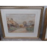 Water Colour of 'Wayside Farm' Signed R. Jobling (Robert Jobling) in Frame (36cm x 26cm)