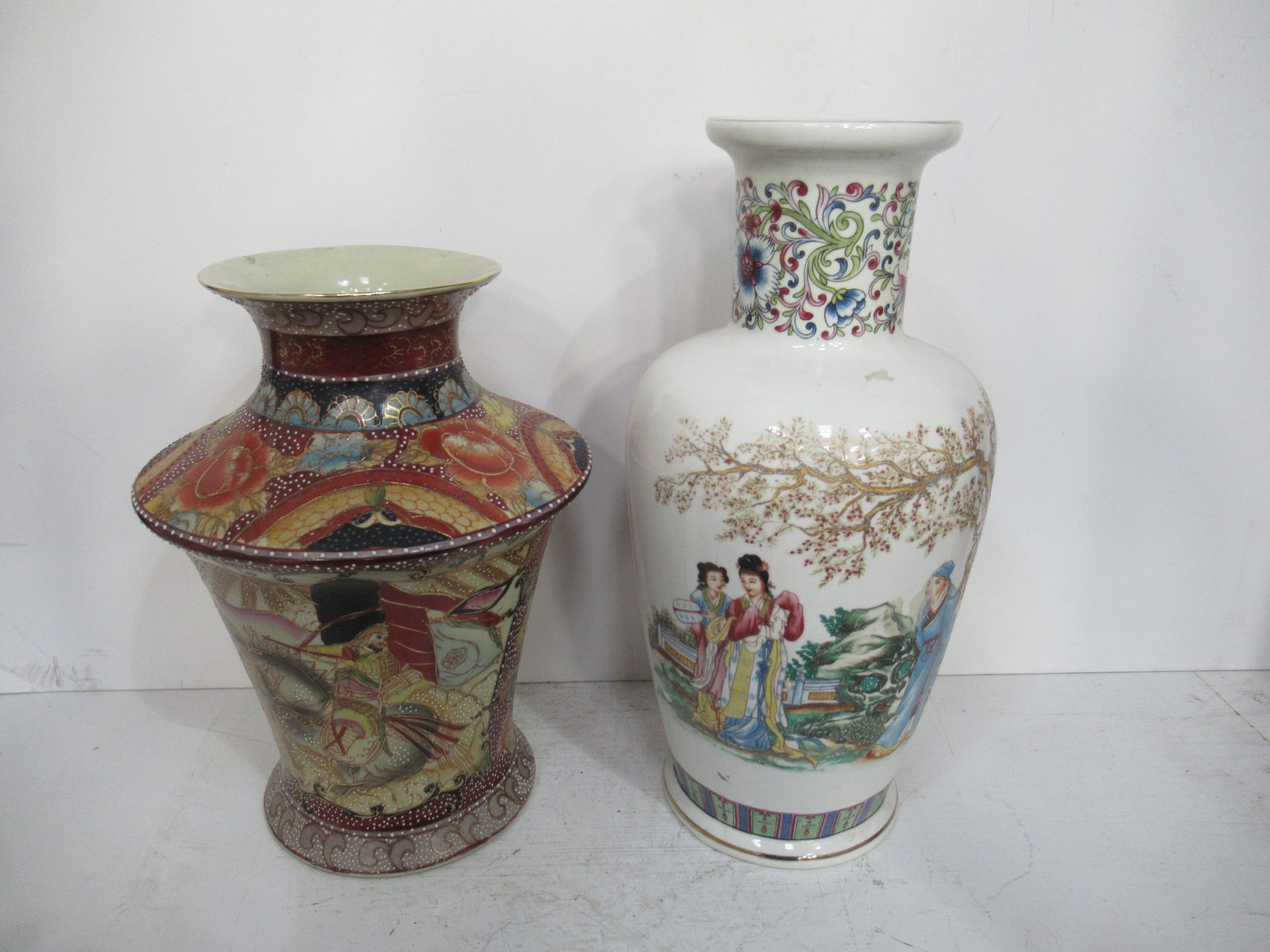 Chinese and Japanese Painted Vases (36cm/30cm)