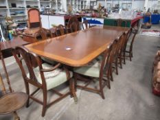 A set of Ten Sheraton Style Dining Chairs together with a Regency Style Mahogany Dining Table Compri