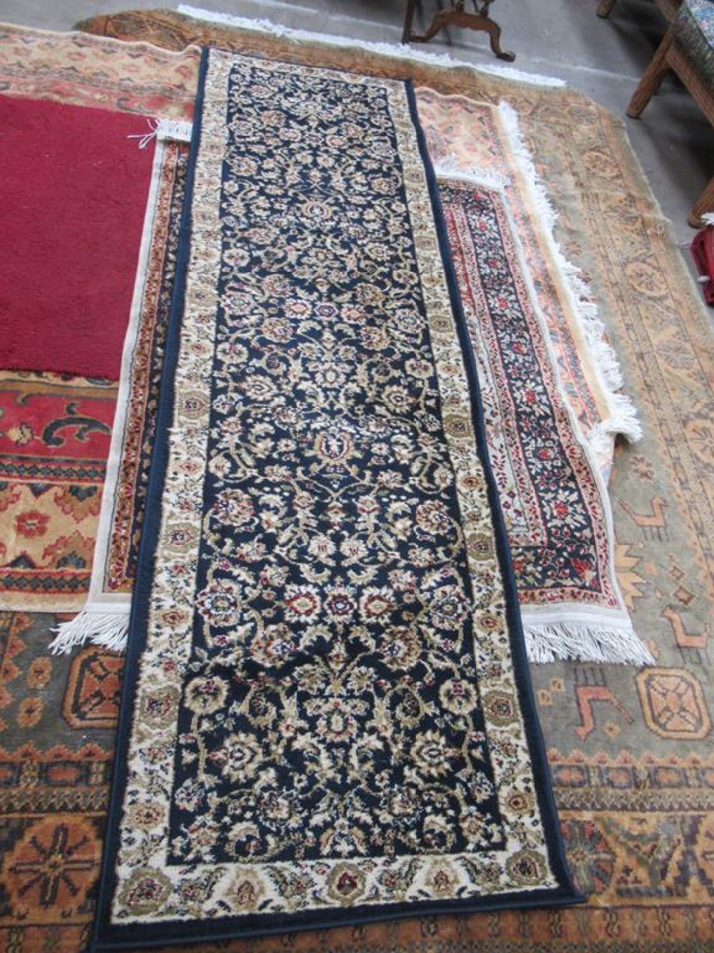 Reproduction Bokhara Rug (size 135cm x 97cm) and Tabriz Navy Rug (size 67cm x 230cm) - Image 2 of 4