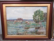 Water Colour of Sheep in Field Signed and by Claude Hayes (1852-1922) (53cm x 37cm)