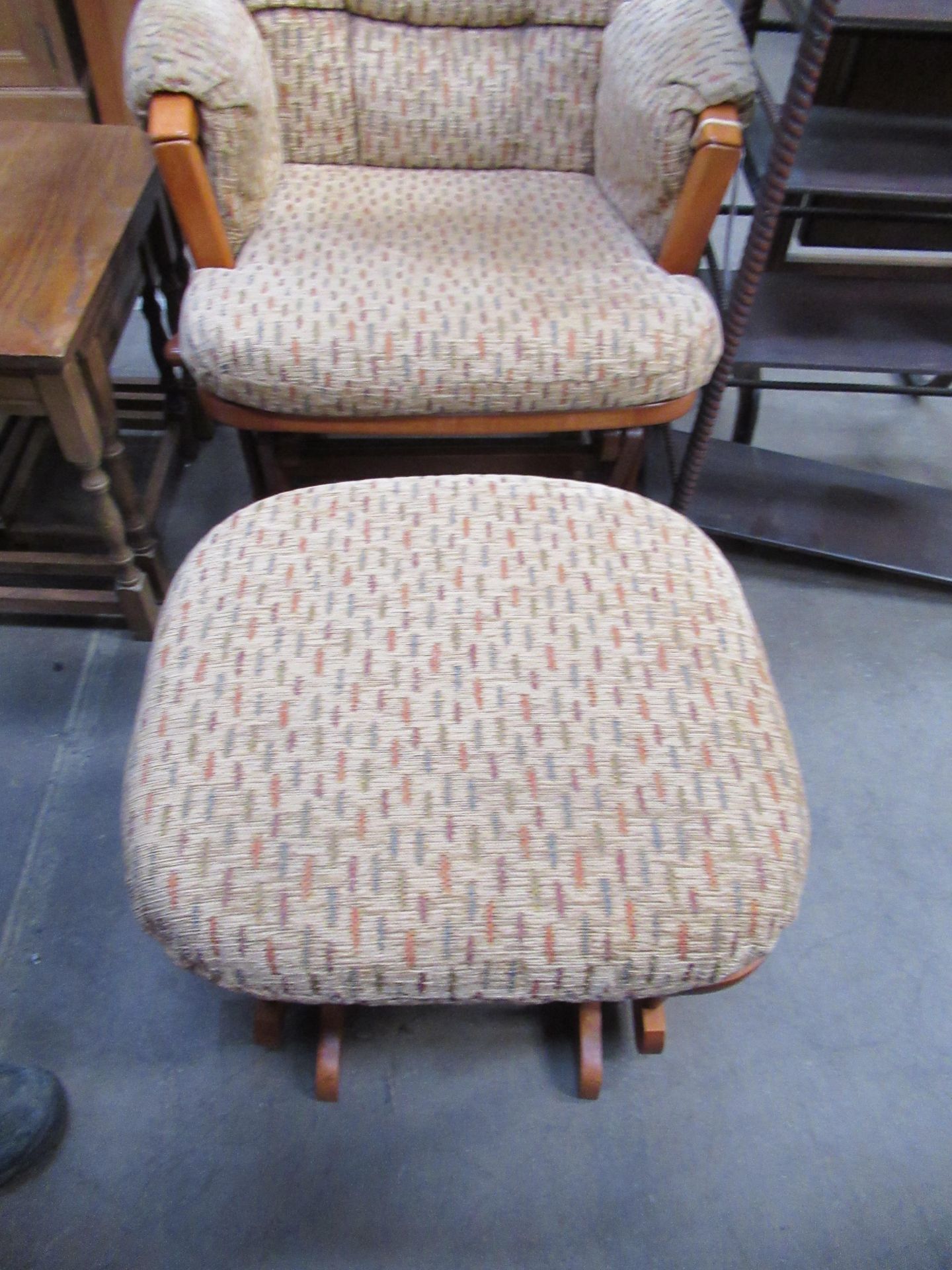 Du Tailer Rocking Chair and Foot Stool - Image 2 of 2