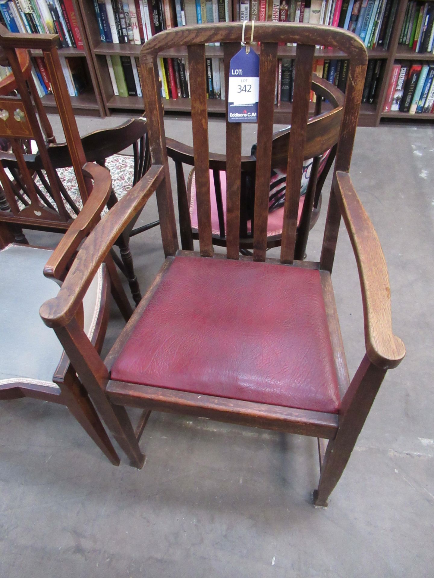Two Carver Chairs with Another Chair - Image 2 of 4