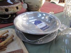 Aluminium (?) Plate and two dishes