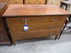 Inlaid Mahogany Chest of 2 Short Over 2 Long Drawers