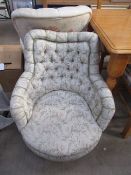 Two Upholstered Chairs (one on castors)