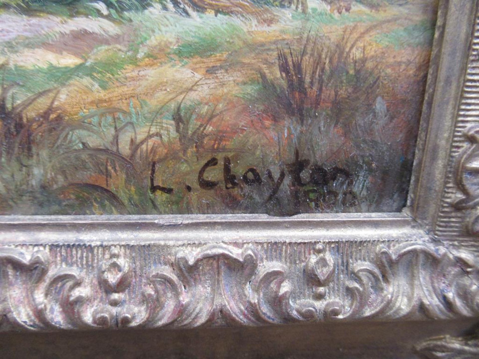 Oil on Board of Town on River Signed L. Clayton 1900 in Frame (39cm x 29cm) - Image 3 of 3