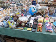Qty of Miscellaneous Items including Kettlebells, Swatter, Atlas Globe, Furniture Polish, Nativity S