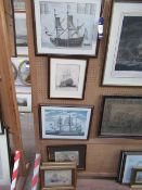 6 x Pictures of Naval and Sailing Ships in Various Forms (Largest 27cm x 34cm)