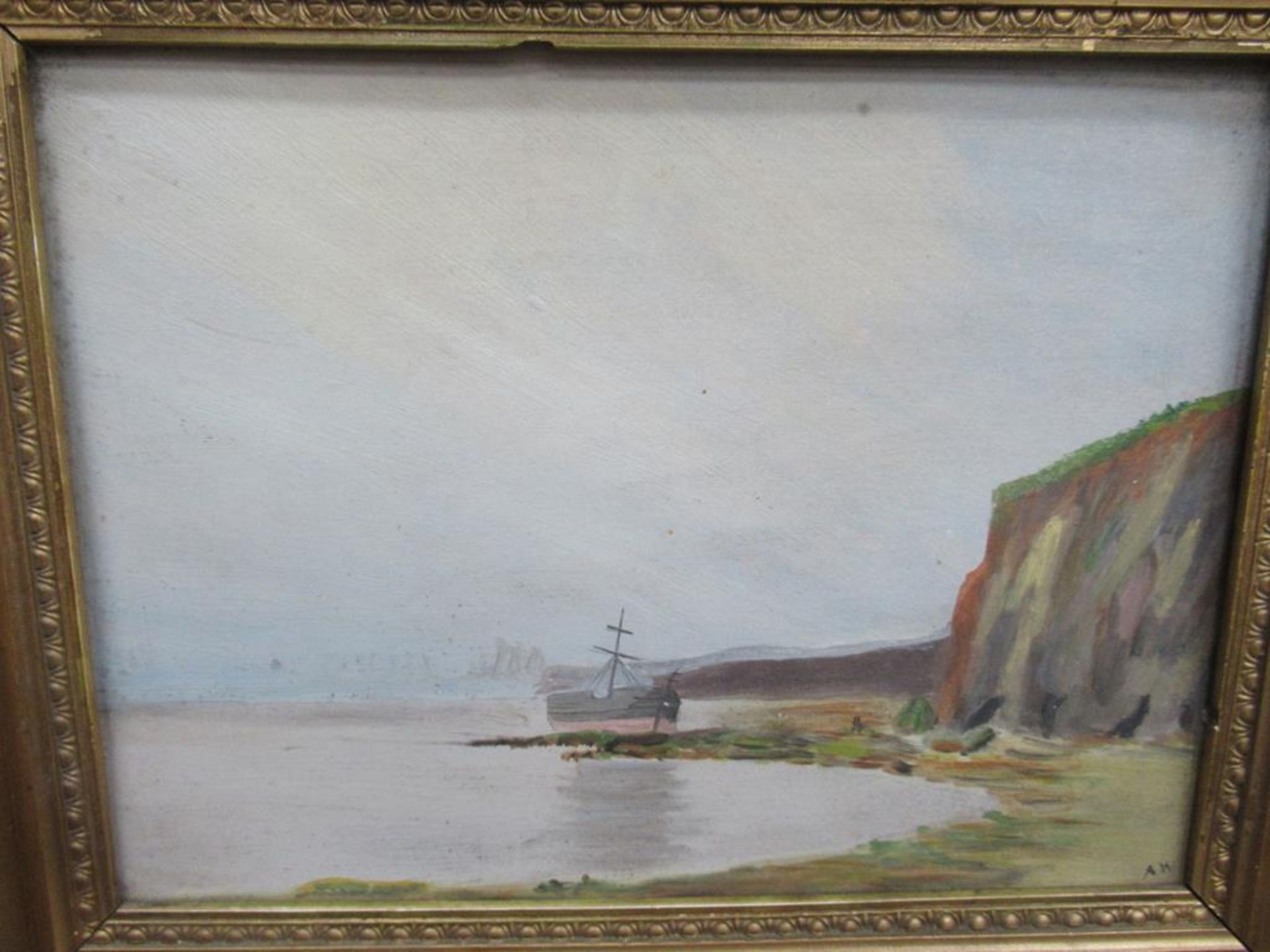 Three Oil on Boards (2x Coastal, 1 x Castle) Signed A.W (largest 22cm x 30cm) - Image 5 of 8
