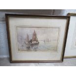 Water Colour 'Mersey River' Signed by Albert Strang (14cm x 22cm)