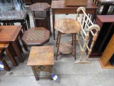 Small Chess/ Games Tables, Two Side Tables and a Clothes Horse