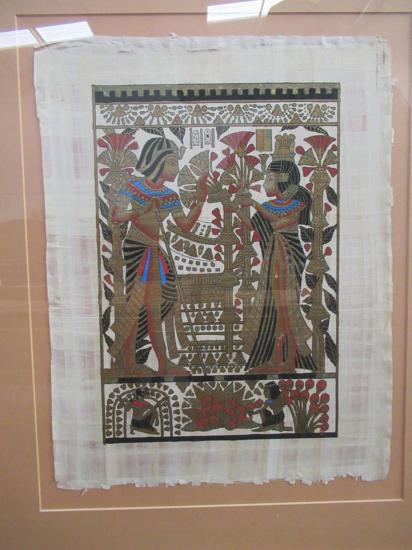 3 x Egyptian Themed Pictures on Papyrus (33cm x 44cm) - Image 5 of 5