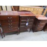 Two Four Drawer Sheet Music Cabinets and Three Drawer Bedside Cabinet